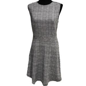 New Allegra K Sz M Women's Houndstooth Plaid‎ Dress Academia Classic career
